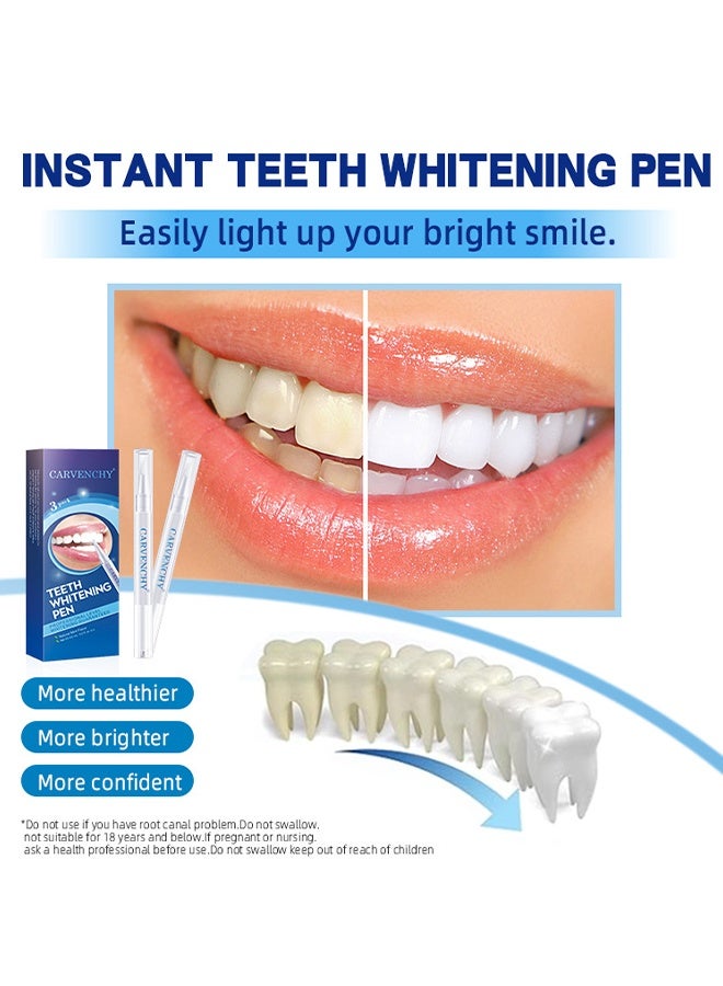 CARVENCHY Teeth Whitening Pen, Effective, Painless, No Sensitivity, Teeth Whitener Kit Tooth Whitening Pen Gel Effective For Professionally Stain Removal, Travel-Friendly, Easy To Use, Beautiful White Smile, Smile Mint (3 Pack) - Image 2